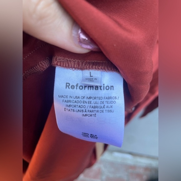 Reformation Davina Silk Dress in Oxide New with Tags! - Picture 8 of 9